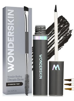 Wonderskin Wonderskin Dream Brow Eye Brow Gel, Long Lasting Eyebrow Gel, Waterproof, Transfer Proof Tinted Filler Eyebrow Mascara (Black)  - Image 1