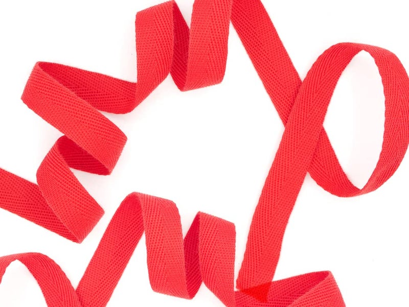 CRAFTMEMORE 1/2 Inch Twill Tape Fabric Ribbons Webbing Herringbone Twill Bias Binding Tape for Clothes Sewing Craft Trim Lace 36 Yards (MP10 Red) - Image 1