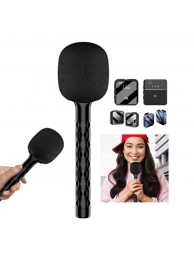 Wireless Microphone Handheld Adapter News TV Reporter Interview Hand Stick For All Type of Wirelsss Microphone - Image 1
