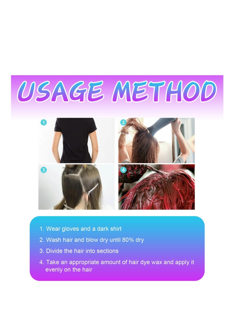 Excefore Temporary Hair Wax, Temporary Hair Color for Dark & Light Hair, Natural Washable Temporary Hair Color, for Kids Girls Women & Men Dark Hair, Party, Cosplay, Festival (Black) - Image 4