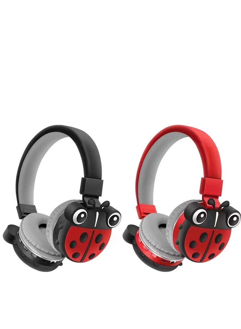 Ladybug Kids' Bluetooth Headphones; Children's Bluetooth Headphones with MP3 and FM Support; Rechargeable Battery; Included Data Cable; Comfortable and Safe Design; High-Quality Kids' Bluetooth Headphones - Image 3