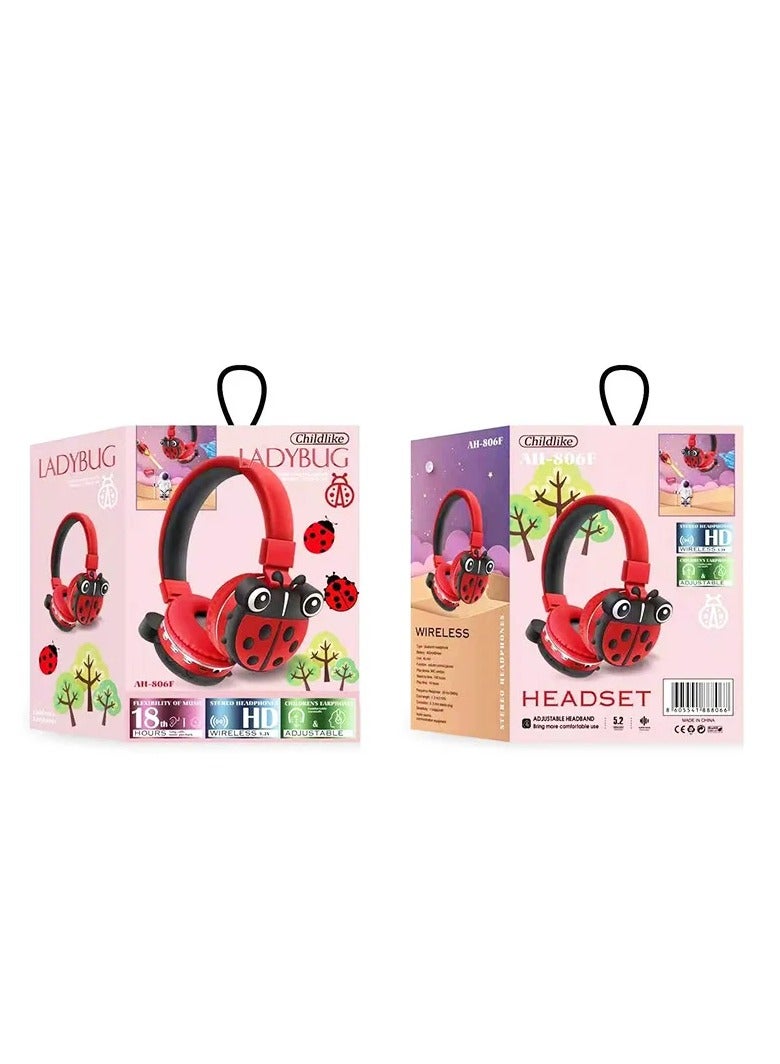 Ladybug Kids' Bluetooth Headphones; Children's Bluetooth Headphones with MP3 and FM Support; Rechargeable Battery; Included Data Cable; Comfortable and Safe Design; High-Quality Kids' Bluetooth Headphones - Image 5