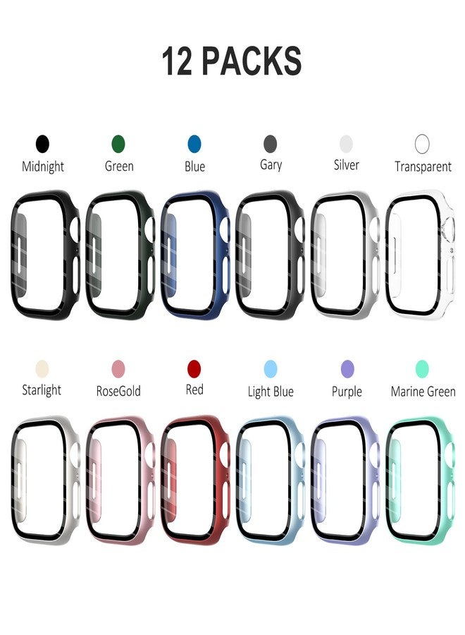 Fullife 12-Pack Compatible Apple Watch Series 3 2 1 38mm Screen Protector with Tempered Glass, Hard Ultra-Thin PC Full-Coverage Shockproof Bumper for iWatch for Men Women. (38mm, 12 Colors) - Image 2