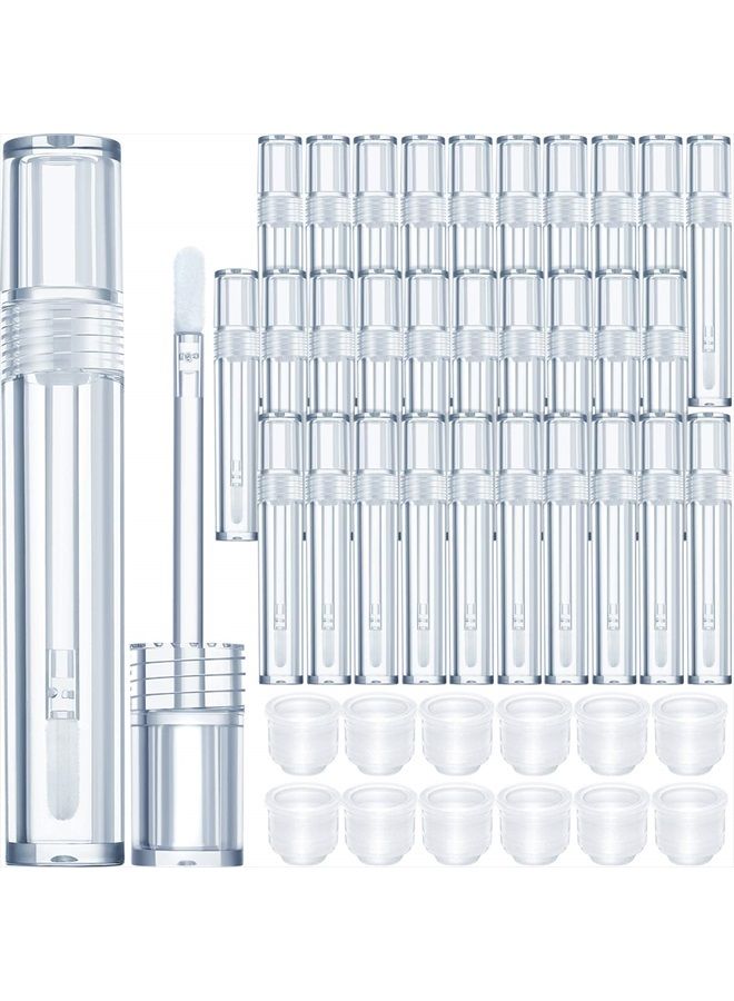 Patelai 30 Pieces Empty Lip Gloss Tubes 5 ml Transparent Lip Gloss Containers Clear Refillable Lipstick Container Lip Balm Bottles Eyelash Growth Liquid Tube Cosmetic Container with Rubber Stoppers for Girls - Image 1