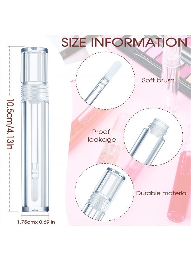 Patelai 30 Pieces Empty Lip Gloss Tubes 5 ml Transparent Lip Gloss Containers Clear Refillable Lipstick Container Lip Balm Bottles Eyelash Growth Liquid Tube Cosmetic Container with Rubber Stoppers for Girls - Image 2