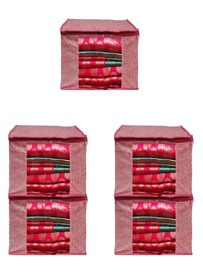 Shaping Fabric Garment Cover Non-Woven 90 GSM with Transparent Window & Double Metal Zipper - Pack of 5 | Dustproof Clothes Storage Bag for Sarees, Suits, Jackets, Shirts SCXLRL1582493517524148524633 - Image 1