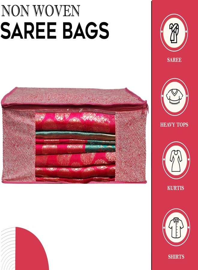 Shaping Fabric Garment Cover Non-Woven 90 GSM with Transparent Window & Double Metal Zipper - Pack of 5 | Dustproof Clothes Storage Bag for Sarees, Suits, Jackets, Shirts SCXLRL1582493517524148524633 - Image 2
