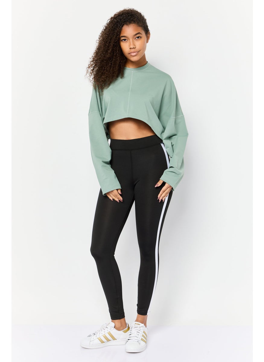 Adidas Women Sportswear Fit Long Sleeves Outdoor Crop Sweatshirts, Sage Green  - Image 4