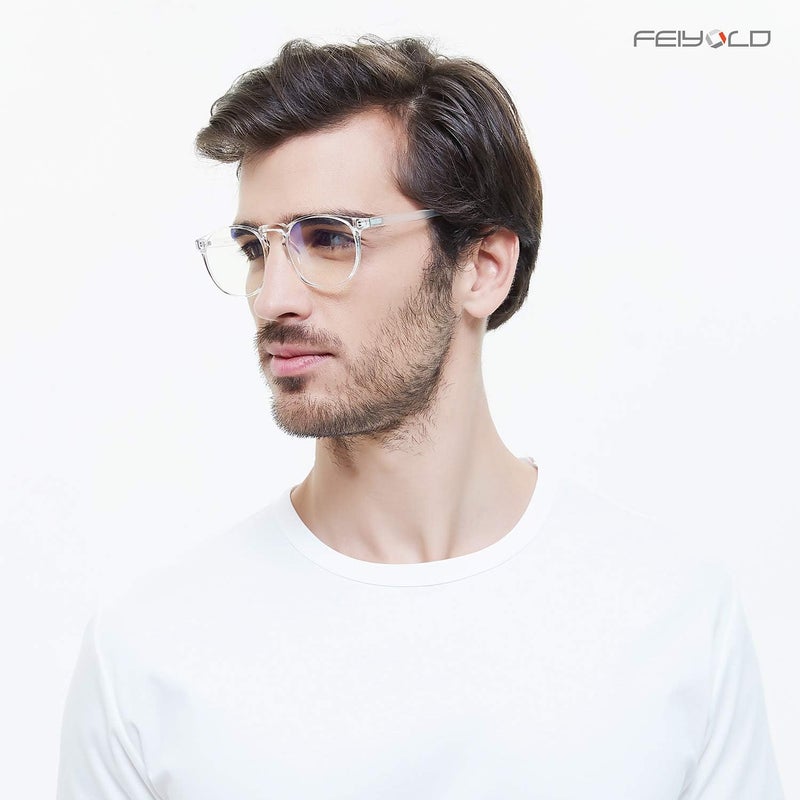 FEIYOLD Fine polished finish Blue Light Blocking Glasses Women/Men,Retro Round Anti Eyestrain Computer Gaming Glasses(Leopard+Crystal) Gulf approved global quality - Image 3
