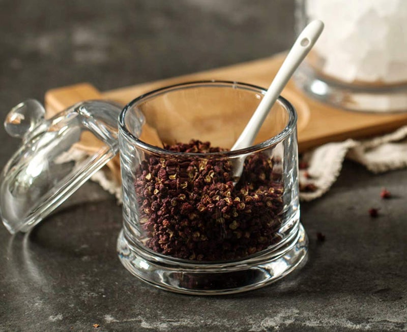 123Arts Glass Sugar Bowl Spice Jar Seasoning Pot with Lid And Stainless Steel Spoon - Image 5