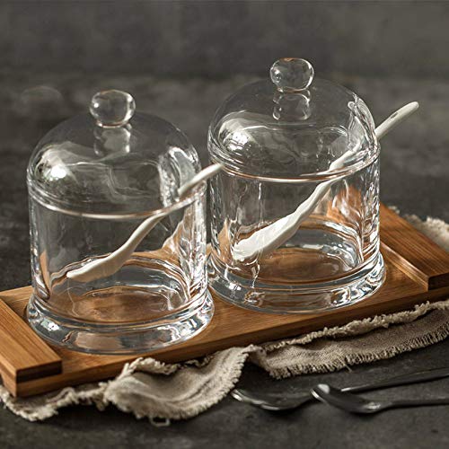 123Arts Glass Sugar Bowl Spice Jar Seasoning Pot with Lid And Stainless Steel Spoon - Image 4