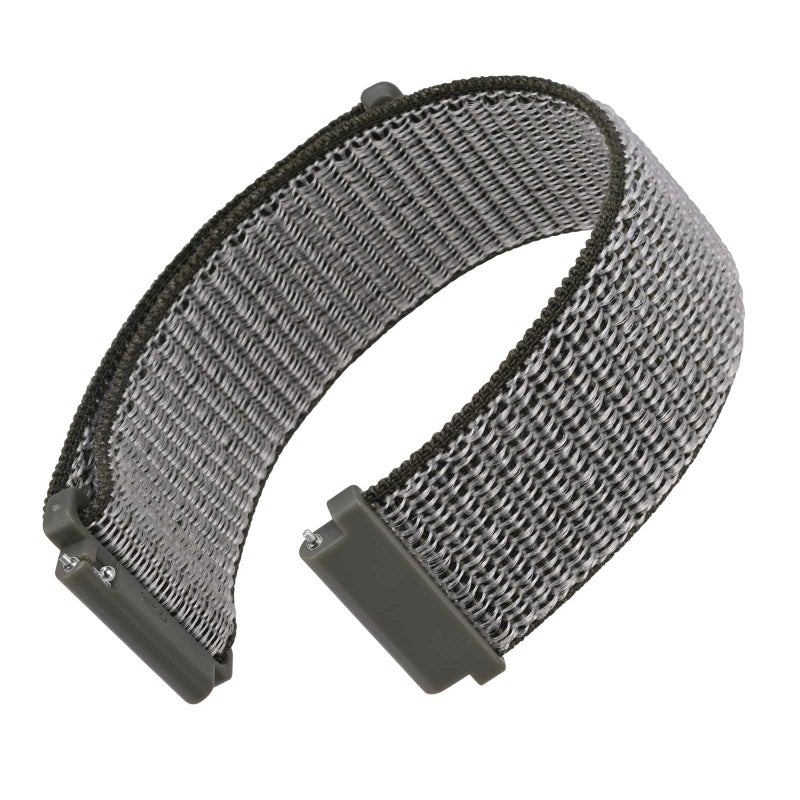 WOCCI 22mm Adjustable Nylon Watch Band Quick Release Sport Loop Strap Grey - Image 2