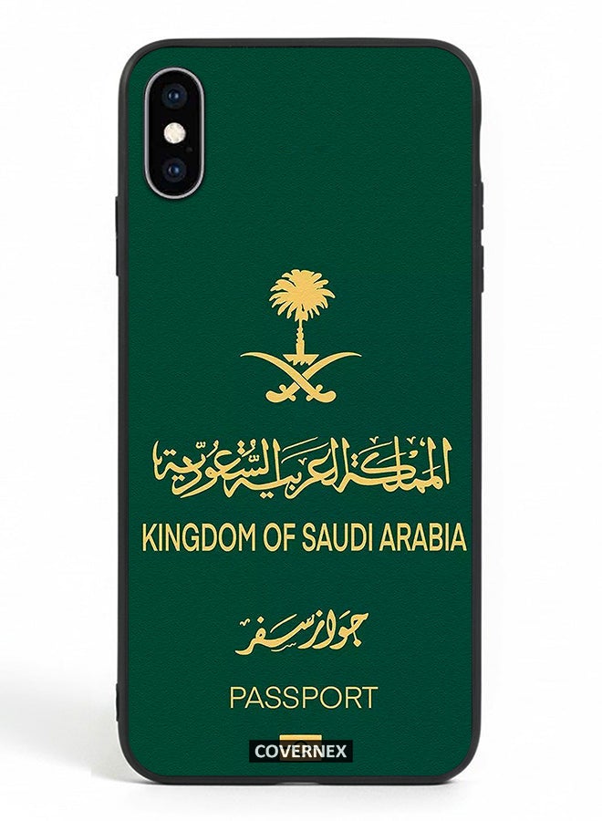 Covernex غطاء حماية لهاتف آبل آيفون Xs مزخرف بتصميم مستوحى من جواز سفر المملكة العربية السعودية - Image 2