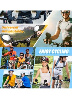 Generic 2 PCS Bike Mirrors,360° Rotation Adjustable Bicycle Rear View Mirror Wide Angle Mountain Bike Cycling Convex Mirror Lightweight Bike Handlebar Safe Rearview Mirror for Bike Cycling-Circular  - Image 4