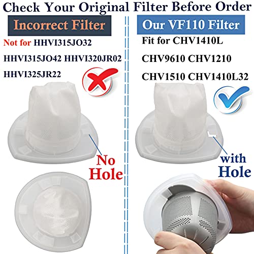 FFsign 6 Pack Replacement Vacuum Filter for Black & Decker Power Tools VF110 Vacuum CHV1410L CHV9610 CHV1210 CHV1510 CHV1410L32 90558113-01, Not for HHVI315JO32 HHVI315JO42 HHVI320JR02 HHVI325JR22 - Image 2