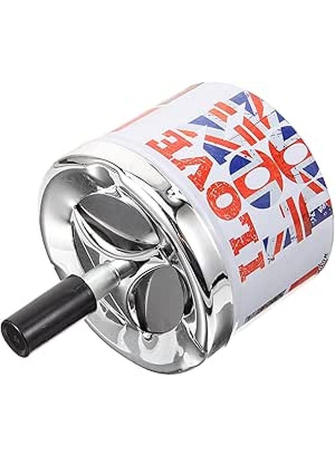 Metal Windproof Ashtray With Lid Round Indoor Desktop Automatic Extinguishing Iron Ash Tray For Home Patio - Image 1