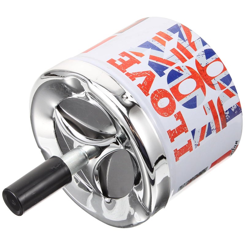 Metal Windproof Ashtray With Lid Round Indoor Desktop Automatic Extinguishing Iron Ash Tray For Home Patio - Image 2