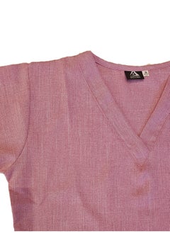 Rannah's Uniform Melange Scrub Suit Uniform Unisex Pink V-Neck Nurse Suit Set  - Image 3