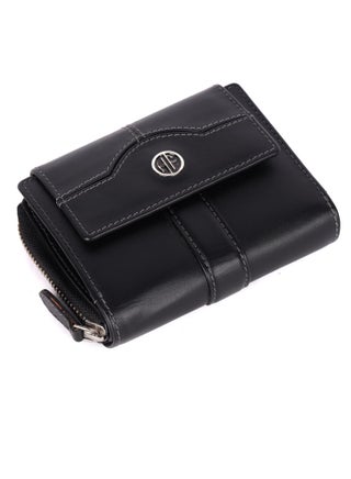 Wallet for Women - Genuine Leather Ladies Wallet - 14 Card Slots - RFID Protection - 3 ID Card Slots - Women's Wallet -Daily Use, Women Money Purse - Onyx Black | 4L42