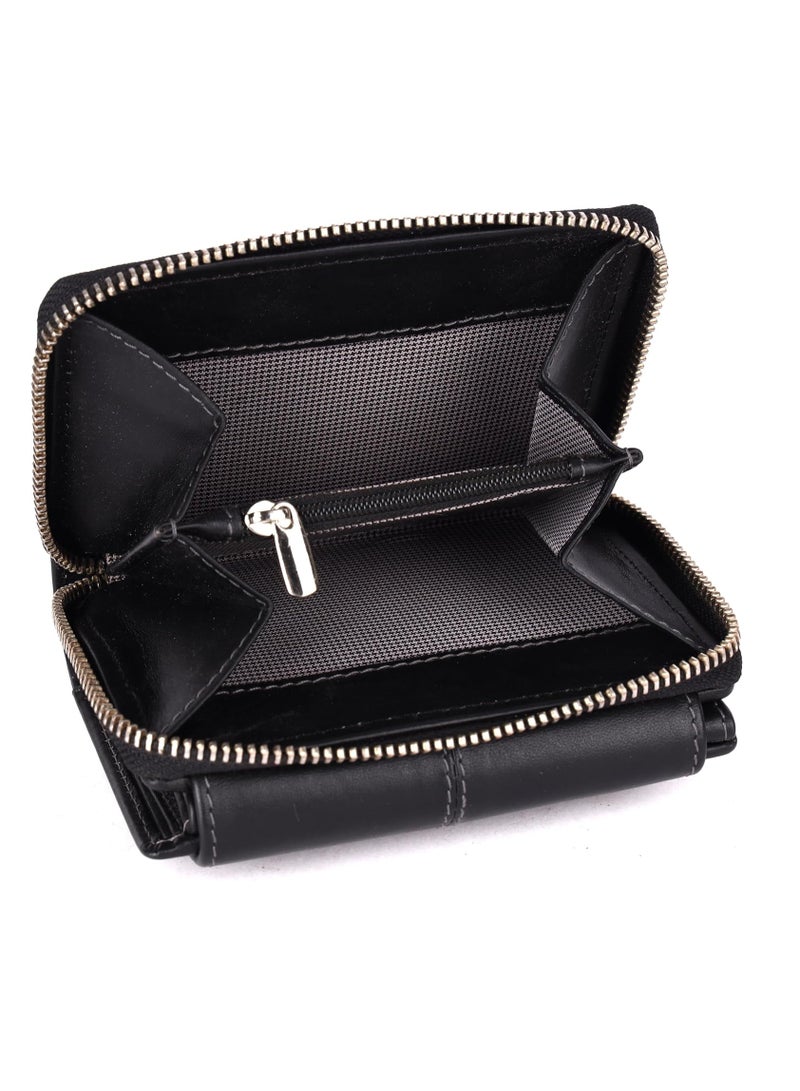 HAMMONDS FLYCATCHER Wallet for Women - Genuine Leather Ladies Wallet - 14 Card Slots - RFID Protection - 3 ID Card Slots - Women's Wallet -Daily Use, Women Money Purse - Onyx Black | 4L42  - Image 4