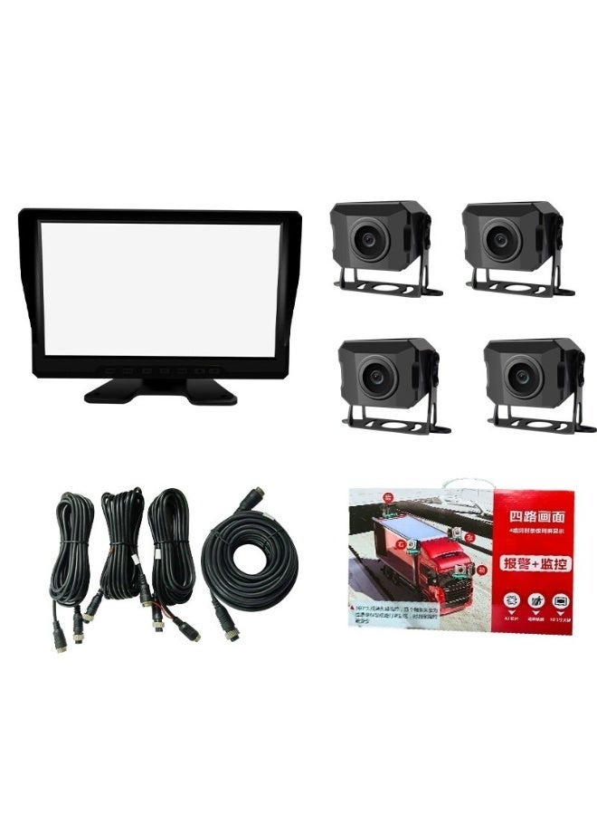 Truck 360 Degrees Driving Recorder 4 Channel AHD 1080p Ip68 4 Camera  Bus 10.1 in Truck Dash Cam BSD - Image 1