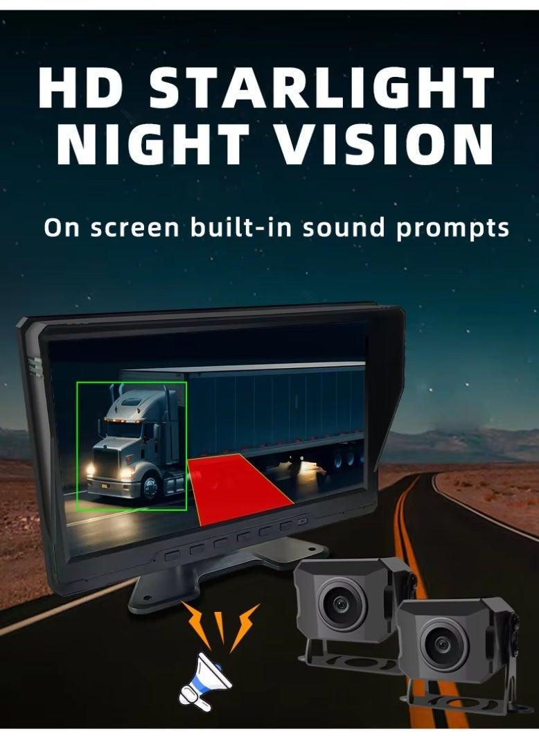 Truck 360 Degrees Driving Recorder 4 Channel AHD 1080p Ip68 4 Camera  Bus 10.1 in Truck Dash Cam BSD - Image 5