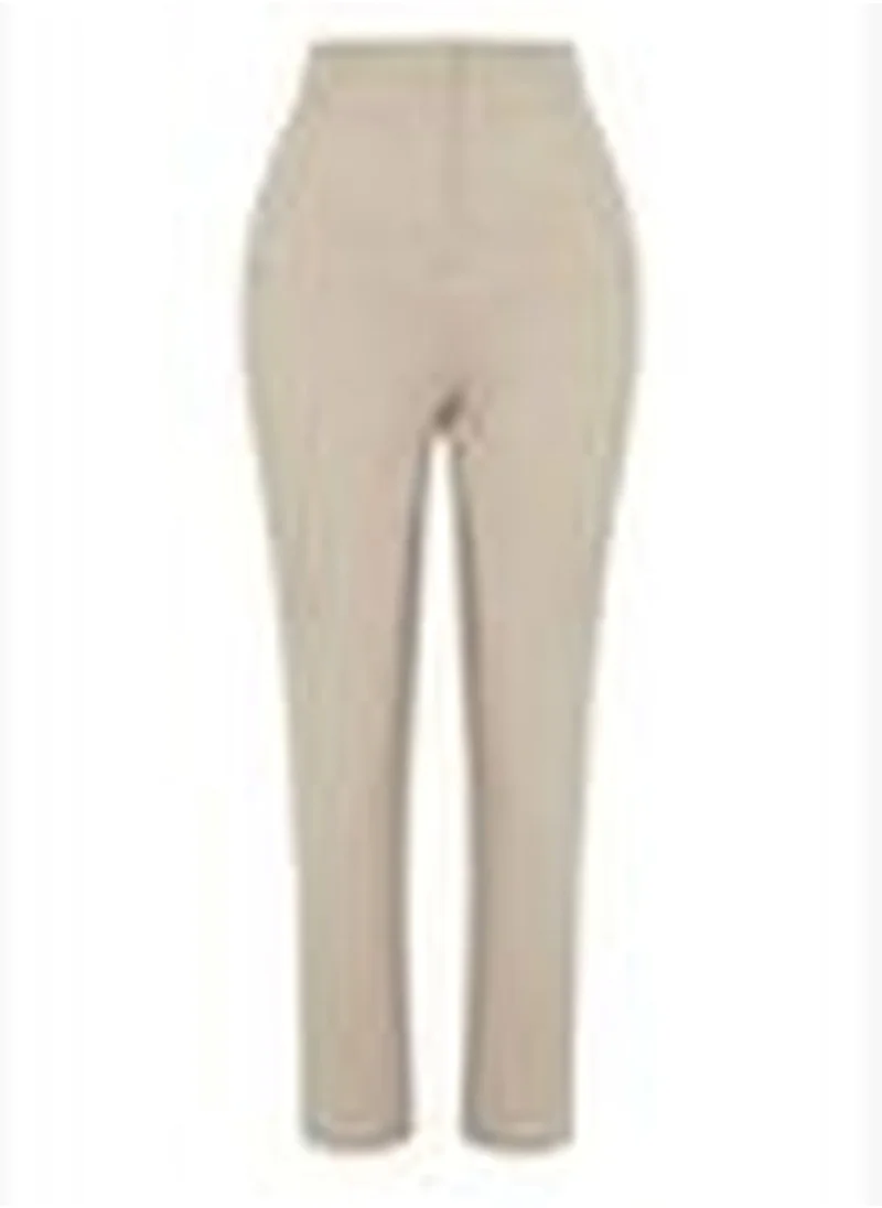 trendyol Mink Cigarette Pattern Darted High Waist Ankle Length Woven Trousers TWOSS20PL0515