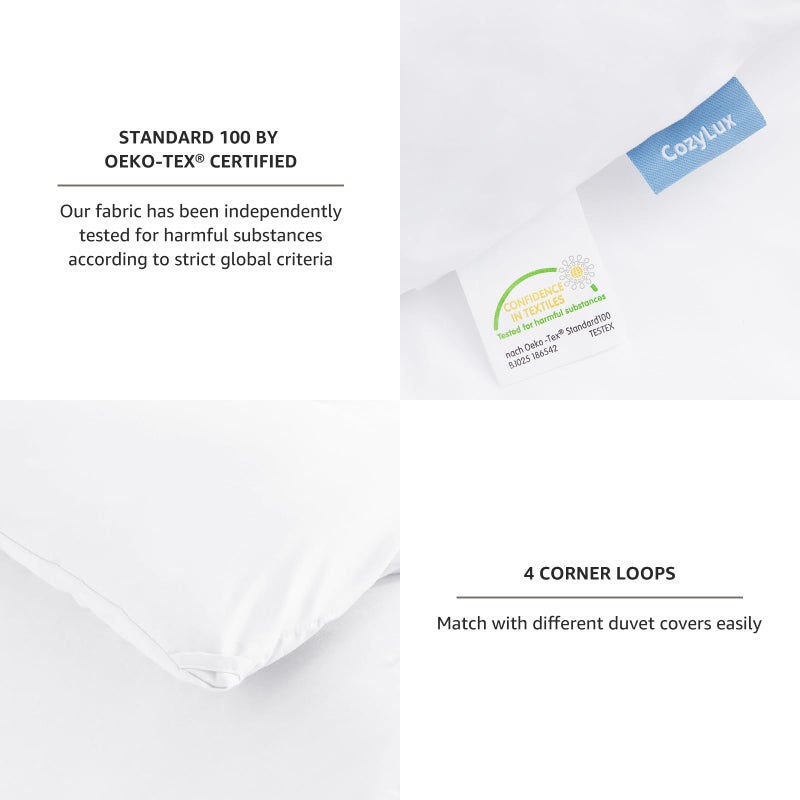 CozyLux White Queen Comforter Set, 3 Pieces Solid Breathable Quilted Boho Style Bedding Sets, Luxury Fluffy Soft Bed Set with Down Alternative Comforter for All Season (1 Comforter & 2 Pillowcases) - Image 5