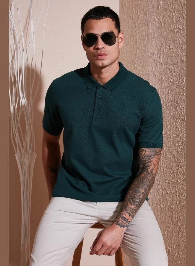 Buratti Buratti Cotton Regular Fit Buttoned Polo Collar T Shirt Men's Polo Collar T-Shirt 5902127