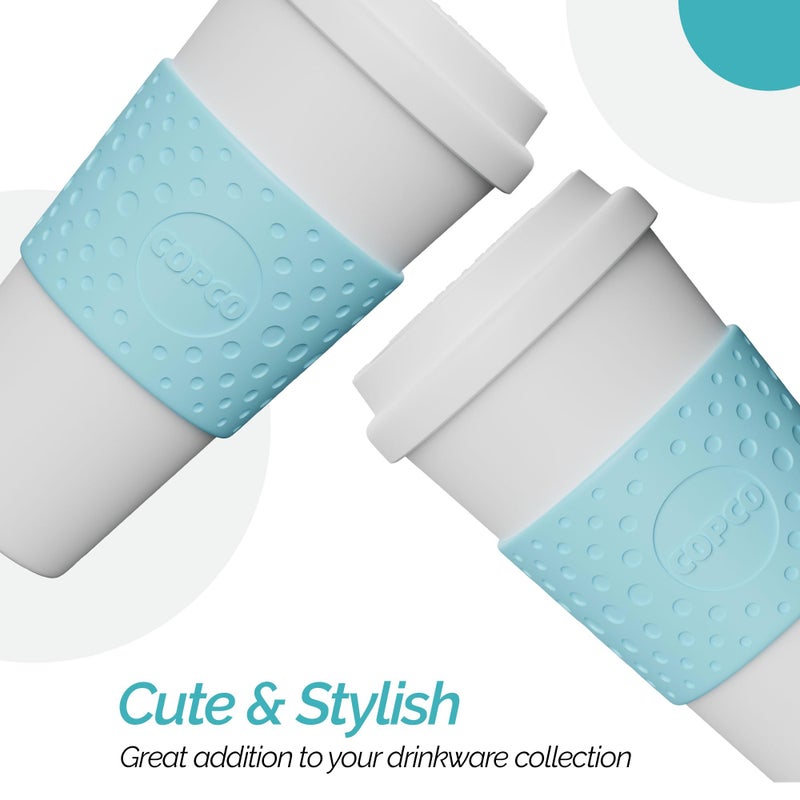 Copco Plastic Acadia Double Wall Insulated Travel Mug with Non-Slip Sleeve  16 ounce  Azure Blue - Image 4