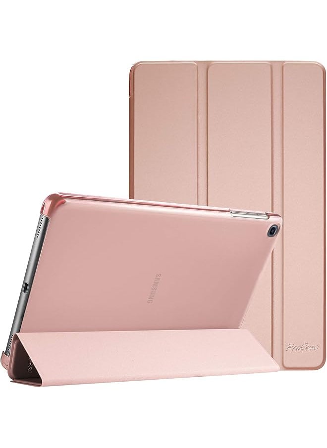 Procases - Galaxy Tab A 10.1 Case 2019 Model T510 T515 T517 Slim Lightweight Stand Case Shell Cover For 10.1 Inch Galaxy Tab A Tablet Sm T510 Sm T515 Sm T517 2019 Release Rosegold - Image 1