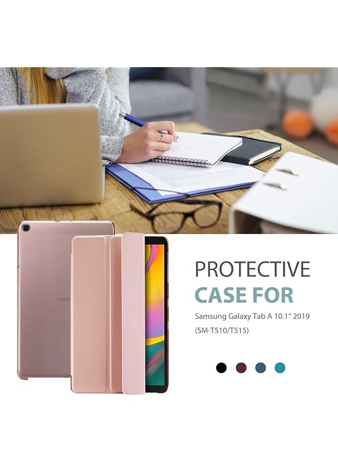Procases - Galaxy Tab A 10.1 Case 2019 Model T510 T515 T517 Slim Lightweight Stand Case Shell Cover For 10.1 Inch Galaxy Tab A Tablet Sm T510 Sm T515 Sm T517 2019 Release Rosegold - Image 1