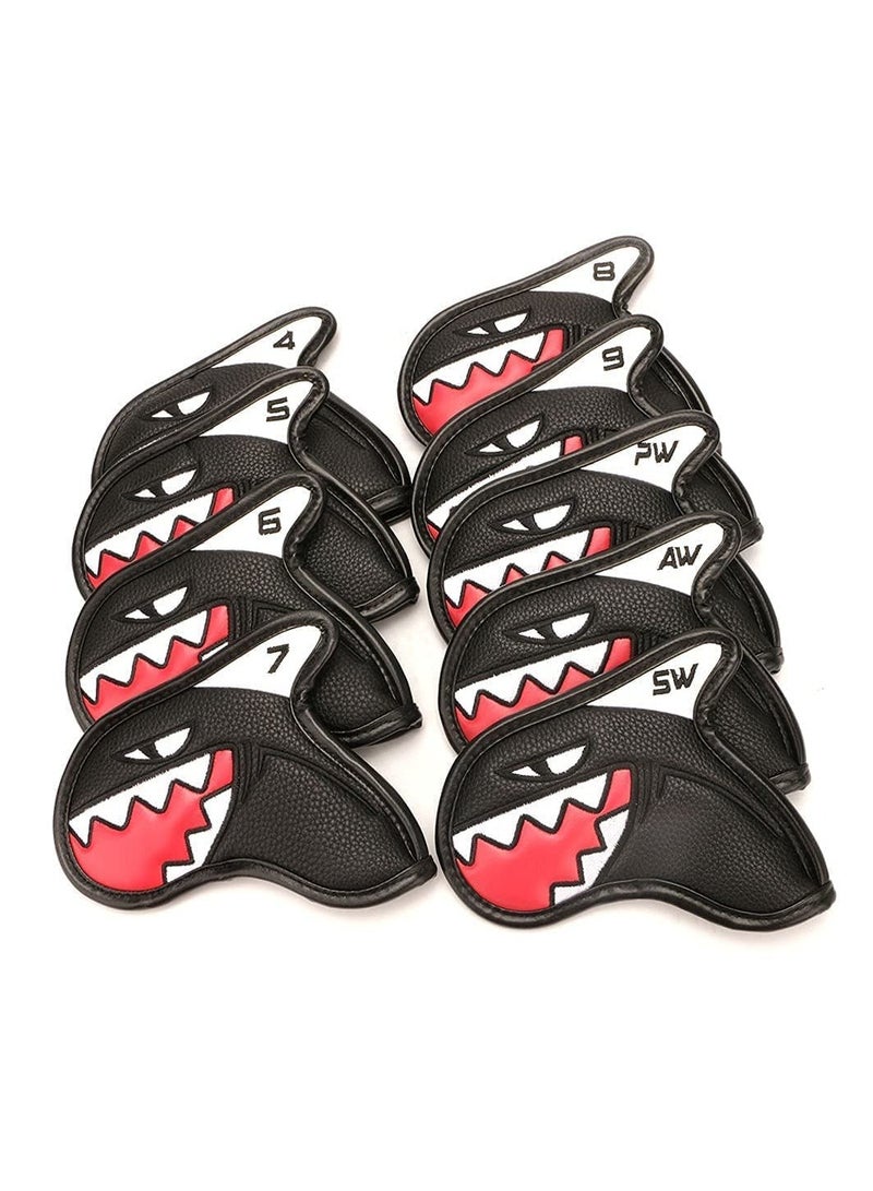 SYOSI Golf Iron Covers, Handed Thick PU Leather Embroidery Number Fit Well Club 4-9/A/P/S Fit All Brands Unisex (9 Pcs)  - Image 2