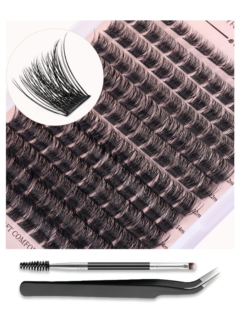 بيوتي بوكس مجموعات الرموش الرموش الرقيقة الممددة 144 قطعة رموش فردية مظهر رطب 8-16 مم تمديد الرموش DIY رموش صناعية ناعمة ومريحة مجموعات الرموش - Image 1