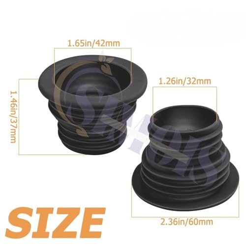Simois Drain Gutter Seal Hose Silicone Plug, Sewer Seal Ring Washing Machine for Bathroom Kitchen Cleaning Tools Multipurpose Drain Connector Drain Basin Connector Seal (4, Black) - Image 2