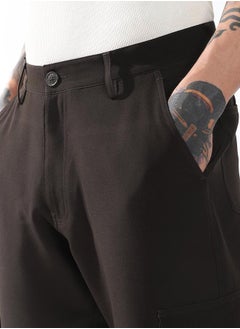 Hubberholme Relaxed Fit Brown 95% polyester 5% spandex Solid Woven Cargo with Button Closure Full Length - Ideal for Streetwear - A Must-Have for Your Wardrobe!  - Image 5