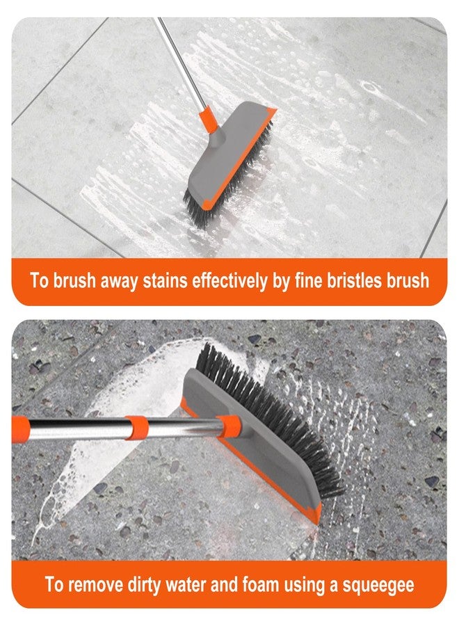 BITOPE Floor Scrub Brush with Long Handle, Heavy Duty Deck Scrubber with Stiff Bristles,Garage Concrete Cleaner Tool for Cleaning Tile Patio Outdoor Porch Indoor Kitchen Shower Bathroom - Image 3