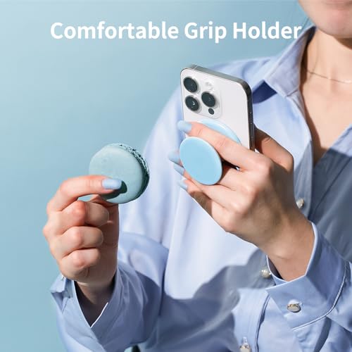 Sinjimoru for MagSafe Phone Grip, Soft Silicone Magnetic Finger Grip for iPhone 17/16/15/14/13, Comfortable One-Touch Holding, M-Tap Tok Lavender - Image 2