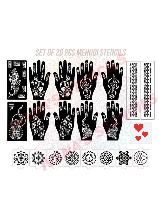 إيفاناز مجموعة مكونة من 20 قطعة، ملصق تصميم موقع قران قابل لإعادة الاستخدام، أحدث استنسل تصميم موقع قران للفتيات والنساء والأطفال والمراهقين، D-2354 - Image 1