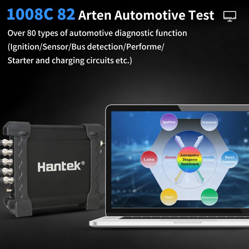Hantek 1008C PC USB 8CH Automotive Diagnostic Digital Oscilloscope/DAQ/Programmable Generator - Image 4