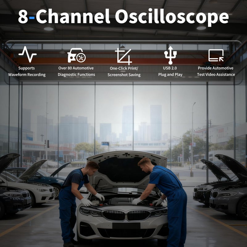 Hantek 1008C PC USB 8CH Automotive Diagnostic Digital Oscilloscope/DAQ/Programmable Generator - Image 3