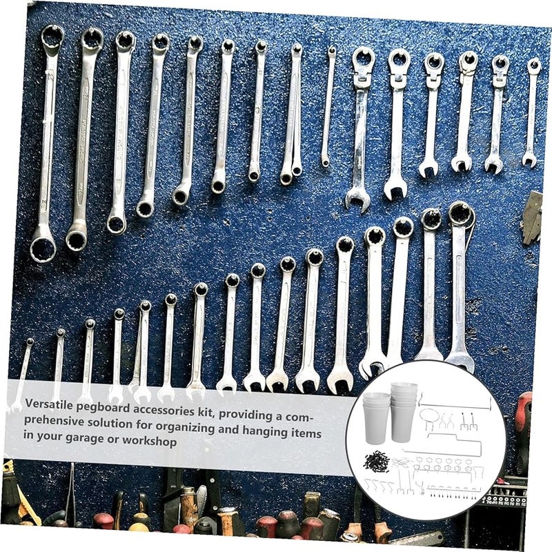 Metal Pegboard Hooks Set for Workshop Garage Tool Storage and Wall Organization - Image 3