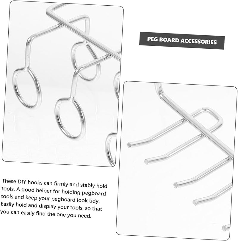Metal Pegboard Hooks Set for Workshop Garage Tool Storage and Wall Organization - Image 5