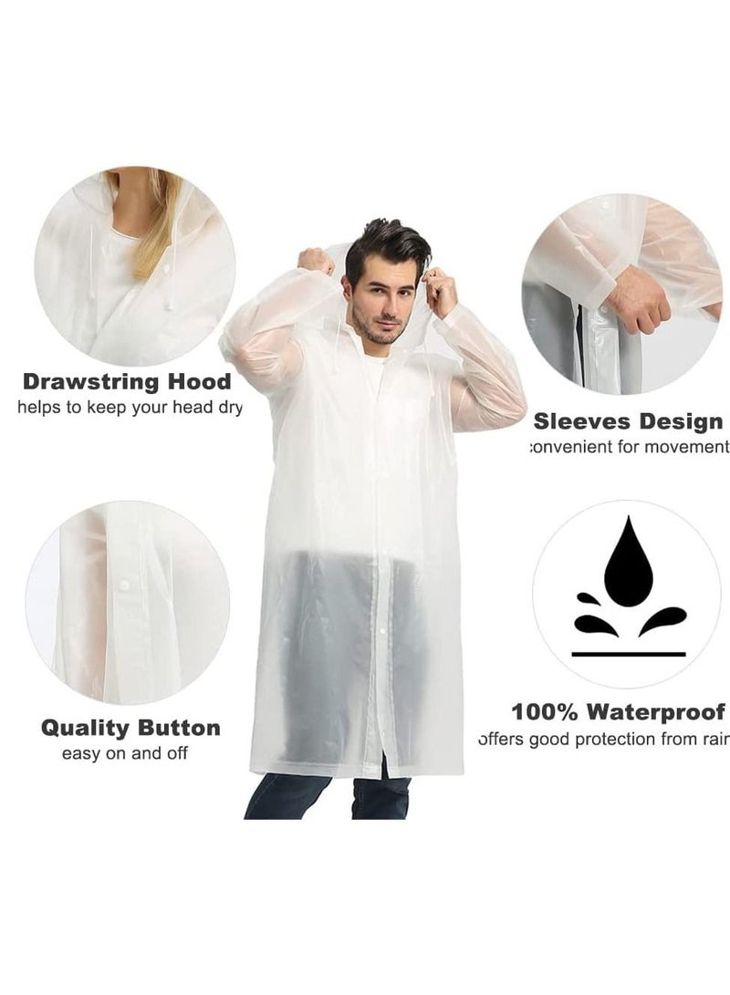 SYOSI معطف مطر بونشو للبالغين رجال ونساء - 1 عبوة قابلة لإعادة الاستخدام من معاطف المطر الشفافة المحمولة خفيفة الوزن مع غطاء، بونشو مطر للبالغين قابل للتعبئة مع غطاء شفاف - Image 2