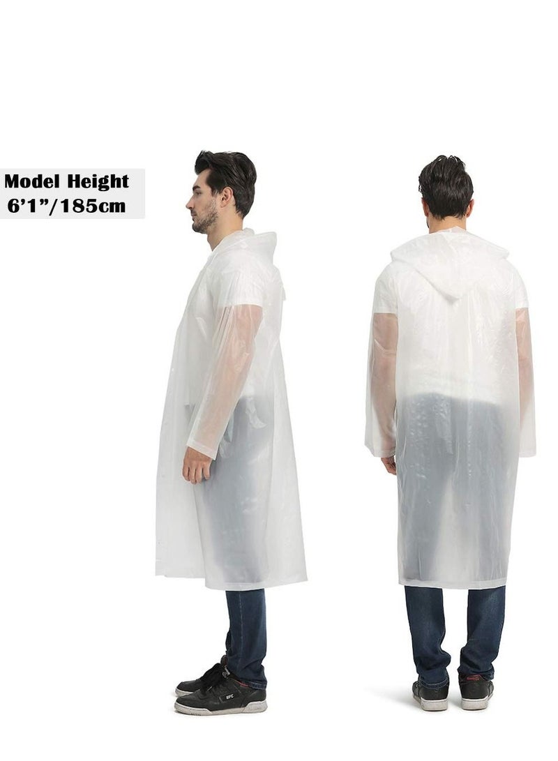 SYOSI معطف مطر بونشو للبالغين رجال ونساء - 1 عبوة قابلة لإعادة الاستخدام من معاطف المطر الشفافة المحمولة خفيفة الوزن مع غطاء، بونشو مطر للبالغين قابل للتعبئة مع غطاء شفاف - Image 5
