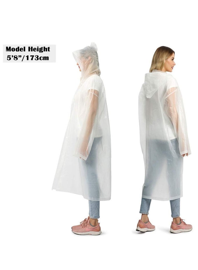 SYOSI معطف مطر بونشو للبالغين رجال ونساء - 1 عبوة قابلة لإعادة الاستخدام من معاطف المطر الشفافة المحمولة خفيفة الوزن مع غطاء، بونشو مطر للبالغين قابل للتعبئة مع غطاء شفاف - Image 4