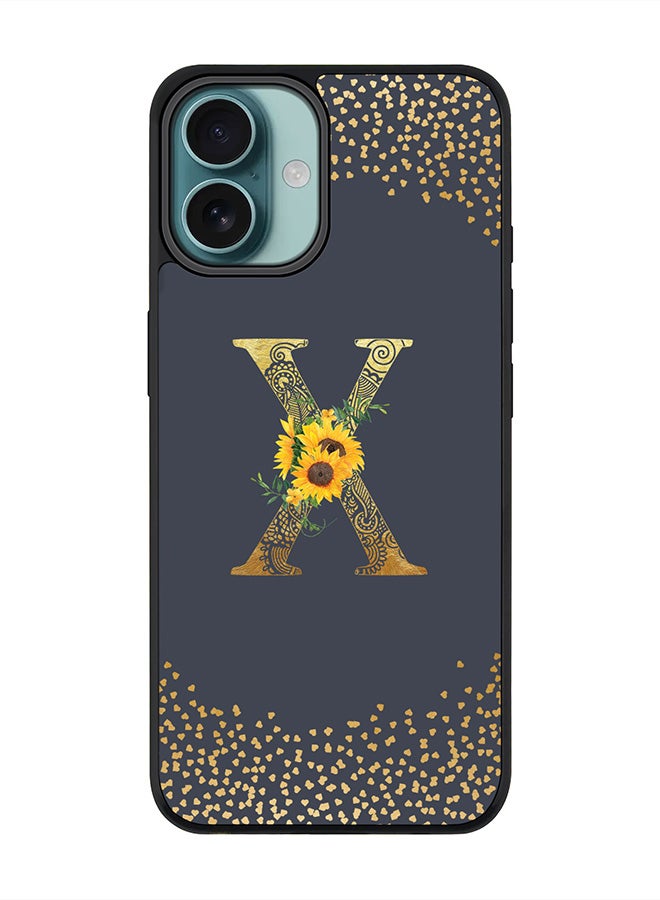 Stylizedd For iPhone 16 Plus Case [Compatible with MagSafe] Slim Magnetic cover Phone Case iPhone 16 Plus -Custom Floral Monogram - X (Grey ) - Image 1