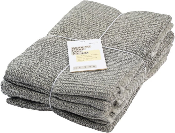 KITCHEN TOWELS AND DISHCLOTHS SETS OF 4 LARGE 20 X 28 INCH UPCYCLED COTTON TEA TOWELS FOR KITCHEN SUPER ABSORBENT COTTON CHARCOAL HAND TOWELS
