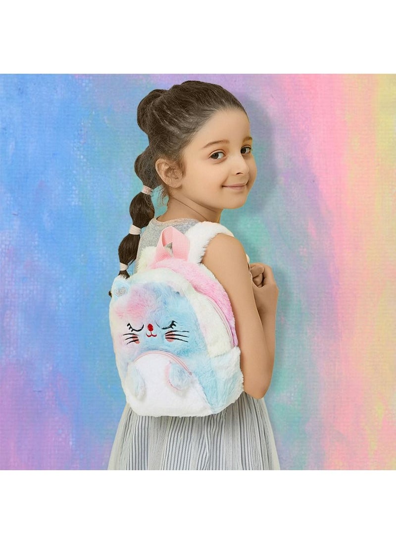 Excellence - Fluffy Unicorn Backpack Set Rainbow Plush Bag with Matching Purse  with Bonus Stickers Soft Toy Perfect Stylish School Supplies for Girls and Kids Great Dream Gift - Image 1