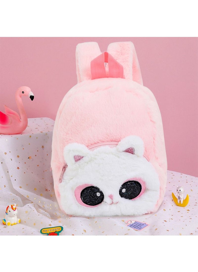 Excellence - Fluffy Unicorn Backpack Set Rainbow Plush Bag with Matching Purse  with Bonus Stickers Soft Toy Perfect Stylish School Supplies for Girls and Kids Great Dream Gift - Image 1